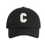 CELINE INITIAL BASEBALL CAP IN COTTON BLACK