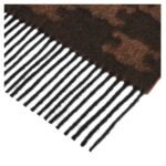CELINE FRINGED SCARF IN MONOGRAM CASHMERE BLACK-TOFFEE