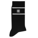 CELINE TRIOMPHE SOCKS IN STRIPED COTTON BLACK
