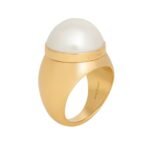 CELINE LES PERLES RING IN RESIN PEARLS AND BRASS WITH GOLD FINISH
