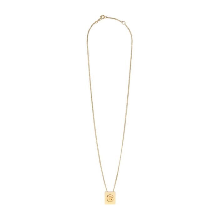 CELINE ALPHABET C NECKLACE IN BRASS WITH GOLD FINISH