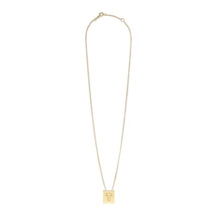 CELINE ALPHABET T NECKLACE IN BRASS WITH GOLD FINISH
