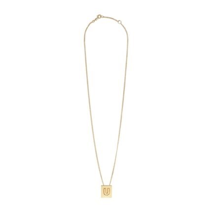 CELINE ALPHABET U NECKLACE IN BRASS WITH GOLD FINISH
