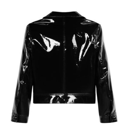 CELINE STRAIGHT BLOUSON JACKET IN PATENT LAMBSKIN LEATHER