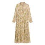CELINE LONG SHIRT DRESS IN SILK CREPON