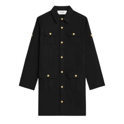 CELINE REPORTER MINI DRESS IN COTTON TWILL