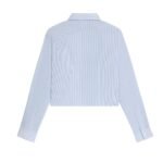 CELINE CROPPED SHIRT IN STRIPED COTTON LINEN