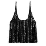 CELINE EMBROIDERED GATHERED TANK TOP IN TULLE