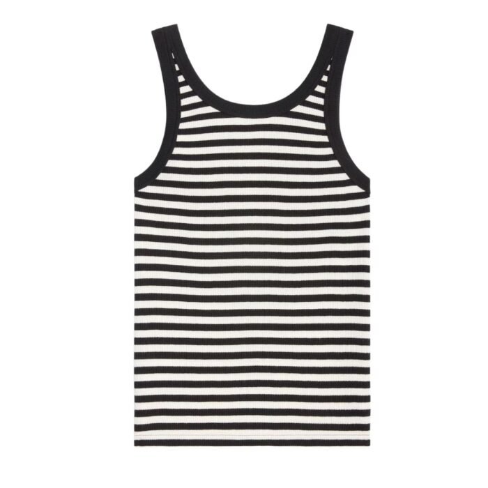 CELINE MARINIÈRE TANK TOP IN RIBBED COTTON JERSEY