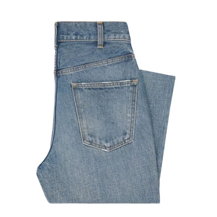 CELINE DYLAN FLARED JEANS WITH SIGNATURE IN UNION WASH DENIM