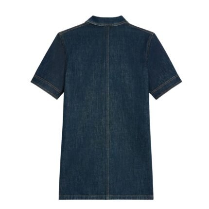 CELINE WORKWEAR MINI DRESS IN RINSED WASH DENIM
