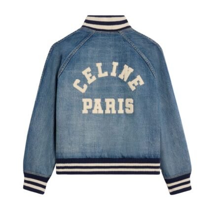 CELINE TEDDY JACKET IN CLEAN OCEAN BREATHE WASH DENIM