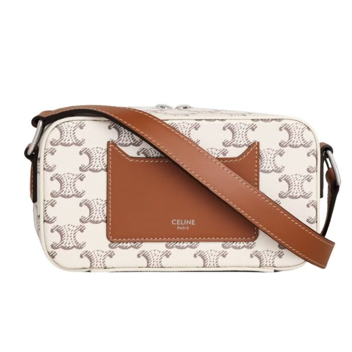 CELINE MINI MESSENGER BOX IN TRIOMPHE CANVAS AND CALFSKIN