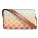 CELINE MEDIUM MESSENGER BAG IN TRIOMPHE CANVAS SUNSET AND CALFSKIN