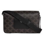 CELINE FLAP MESSENGER IN TRIOMPHE CANVAS AND CALFSKIN