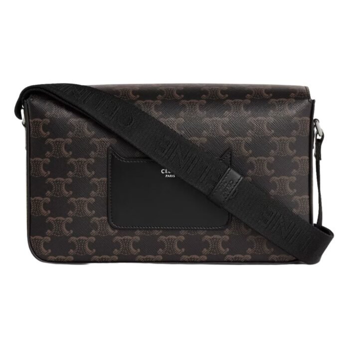 CELINE FLAP MESSENGER IN TRIOMPHE CANVAS AND CALFSKIN