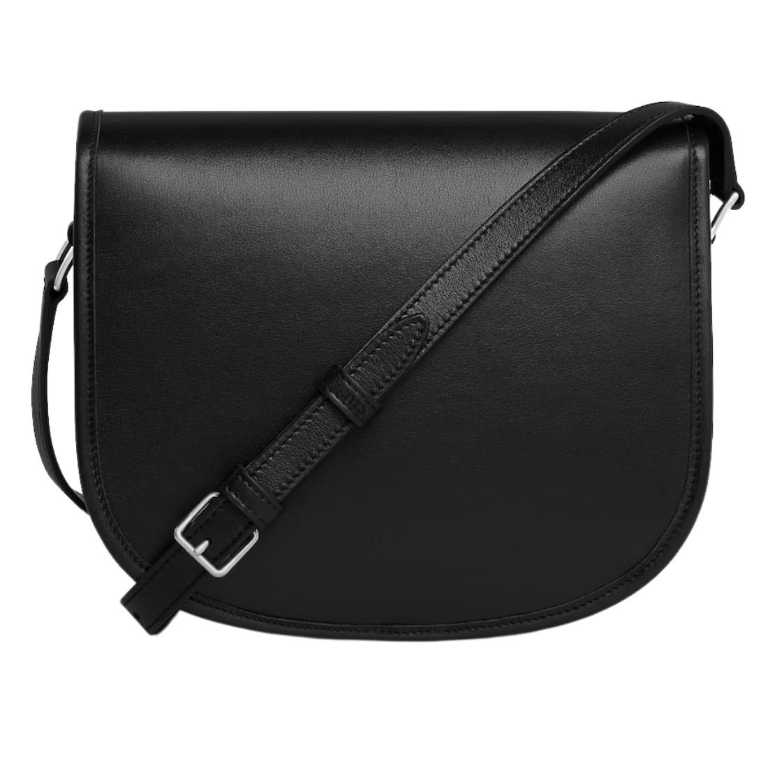 2 CELINE MEDIUM BESACE TRIOMPHE IN SUPPLE NATURAL CALFSKIN BLACK