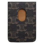 CELINE MAGNET CARD HOLDER IN TRIOMPHE CANVAS AND CALFSKIN