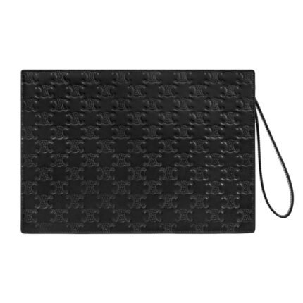 CELINE POUCH WITH STRAP IN CALFSKIN WITH TRIOMPHE EMBOSSED