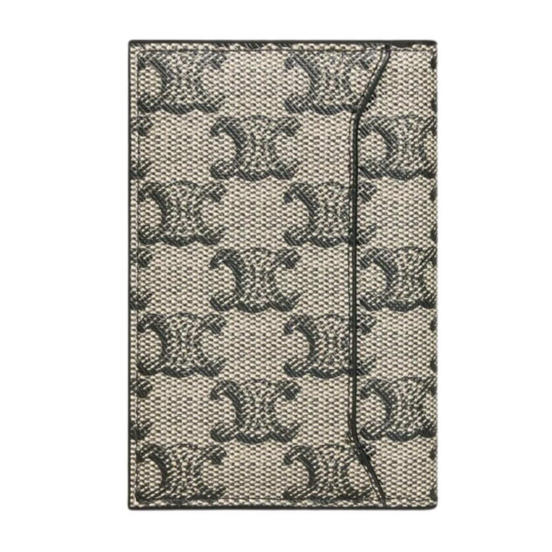 2 CELINE VERTICAL CARD HOLDER IN TRIOMPHE CANVAS AND CALFSKIN