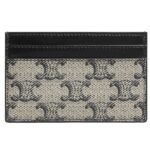 CELINE MEDIUM CARD HOLDER IN TRIOMPHE CANVAS AND CALFSKIN BEIGE