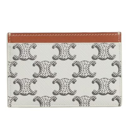 CELINE CARD HOLDER IN TRIOMPHE CANVAS AND CALFSKIN TAN