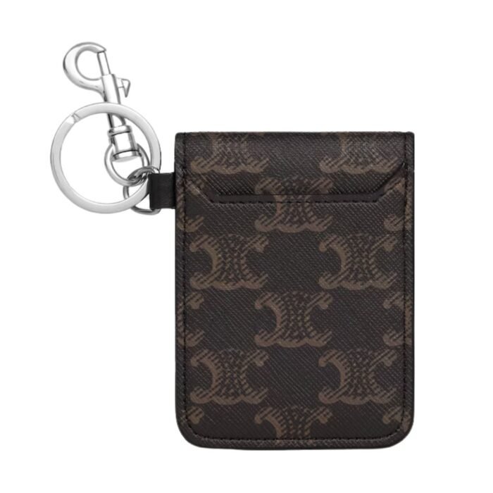 CELINE KEYRING FLAT CARD HOLDER IN TRIOMPHE CANVAS
