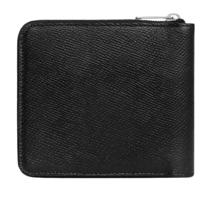 CELINE ZIPPED BI FOLD WALLET WITH COIN COMPARTMENT IN GRAINED CALFSKIN