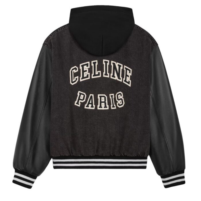 CELINE LOOSE TEDDY JACKET IN CHARCOAL WASH DENIM