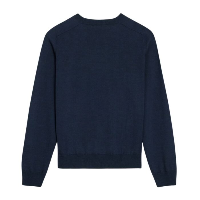CELINE TRIOMPHE CREW NECK SWEATER IN WOOL NAVY