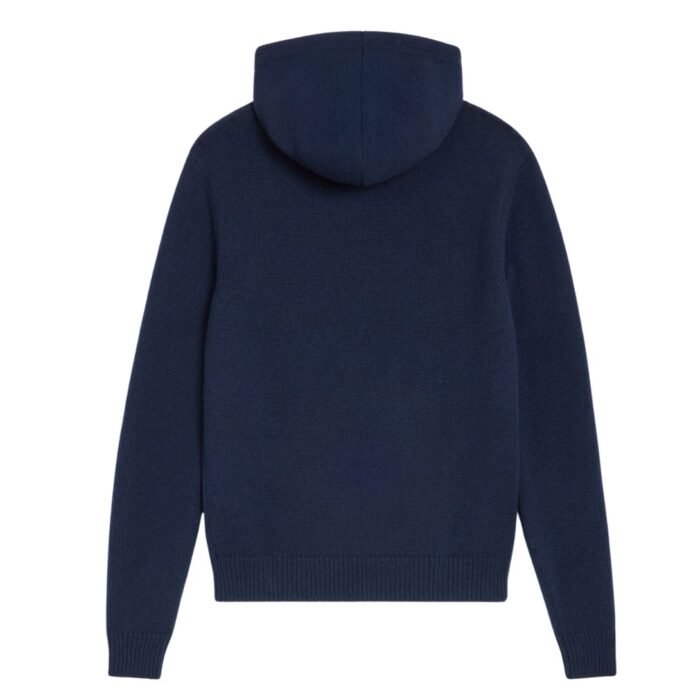CELINE TRIOMPHE HOODED SWEATER IN CASHMERE WOOL NAVY