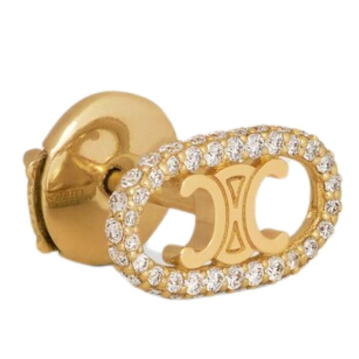 CELINE MAILLON TRIOMPHE STUD IN YELLOW GOLD AND DIAMONDS