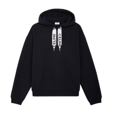 CELINE LOOSE HOODIE IN COTTON FLEECE BLACK