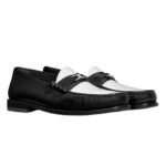 CELINE LUCO TRIOMPHE LOAFER IN POLISHED BULL BLACK-OPTIC WHITE