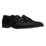 CELINE MALAQUAIS PENNY TRIOMPHE LOAFER IN POLISHED BULL BLACK