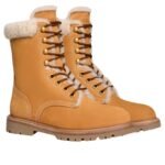 CELINE KURT LACE UP MID BOOT IN NUBUCK CALFSKIN AND SHEARLING