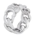 CELINE TRIOMPHE GOURMETTE RING IN BRASS WITH RHODIUM FINISH