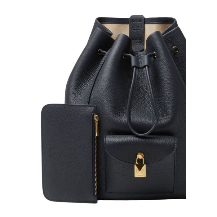 LORO PIANA EXTRA DRAWSTRING BACKPACK L27 BLUE NAVY