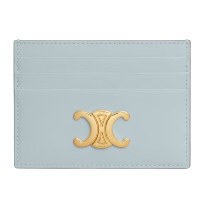 CELINE CARD HOLDER TRIOMPHE IN SHINY CALFSKIN SOFT PEACH