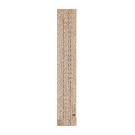 CELINE CABLE KNIT TRIOMPHE SCARF IN CASHMERE GREY