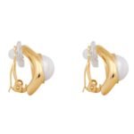 CELINE LES PERLES MAILLON EARRINGS IN BRASS WITH GOLD FINISH AND RESIN PEARLS
