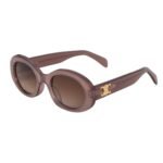 CELINE TRIOMPHE 01 SUNGLASSES IN ACETATE MILKY HAZELNUT