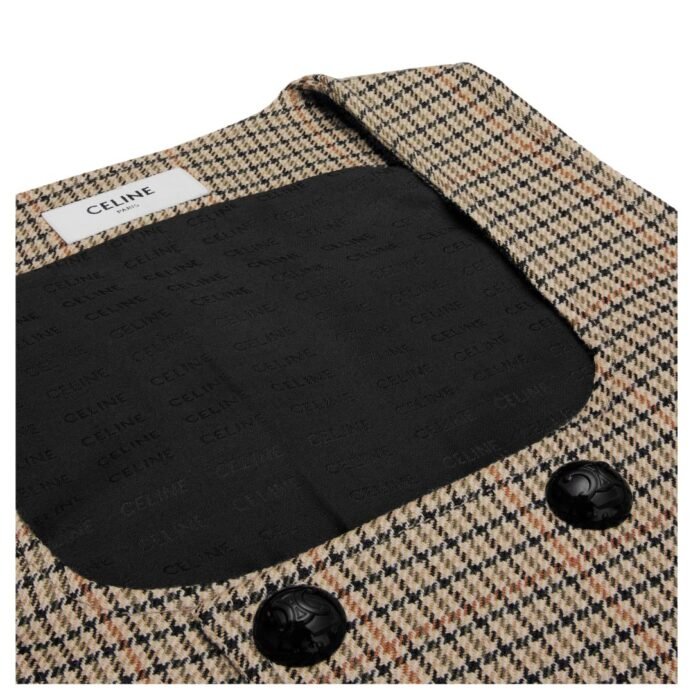 CELINE DOUBLE BREASTED VEST IN HOUNDSTOOTH WOOL