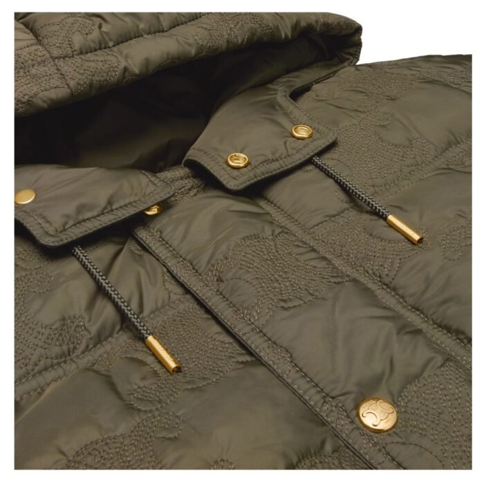 CELINE CROPPED TRIOMPHE DOWN JACKET IN LIGHTWEIGHT NYLON