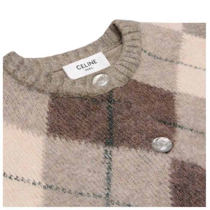 CELINE CARDIGAN IN ARGYLE ALPACA WOOL