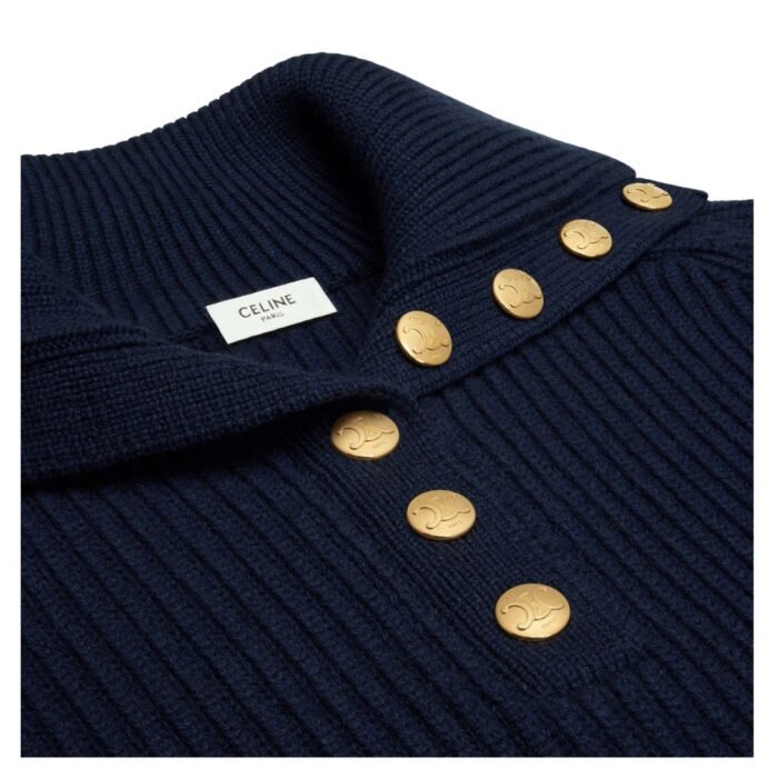 CELINE VAREUSE SWEATER IN RIBBED WOOL AND CASHMERE