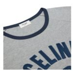 CELINE PARIS T SHIRT IN COTTON JERSEY GREY MELANGE