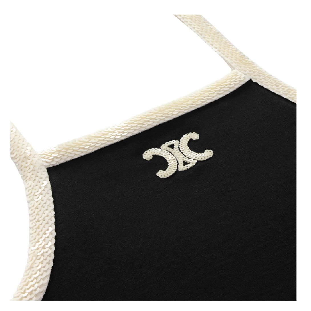 3 CELINE TANK TOP WITH TRIOMPHE EMBROIDERY IN COTTON JERSEY