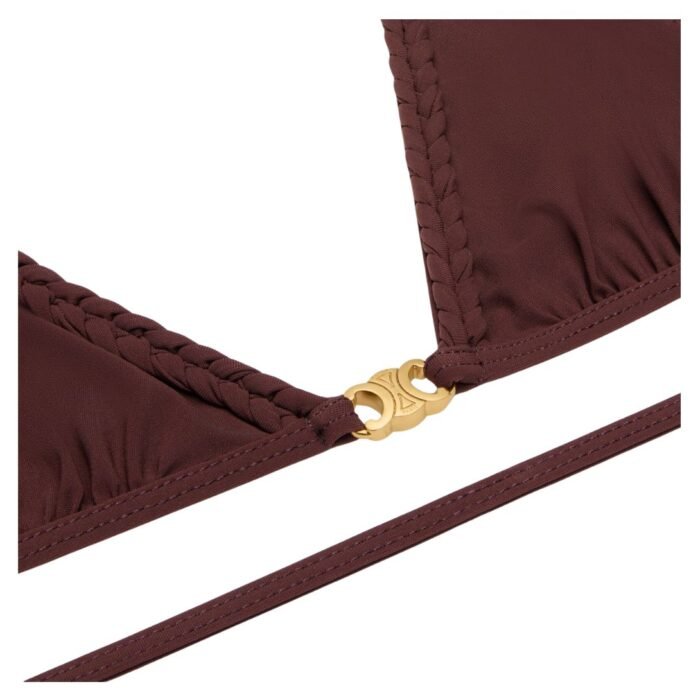 CELINE TRIOMPHE TRIANGLE TOP IN MATTE JERSEY PRUNE