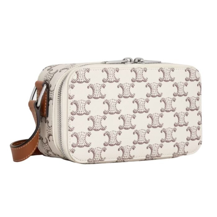 CELINE MINI MESSENGER BOX IN TRIOMPHE CANVAS AND CALFSKIN